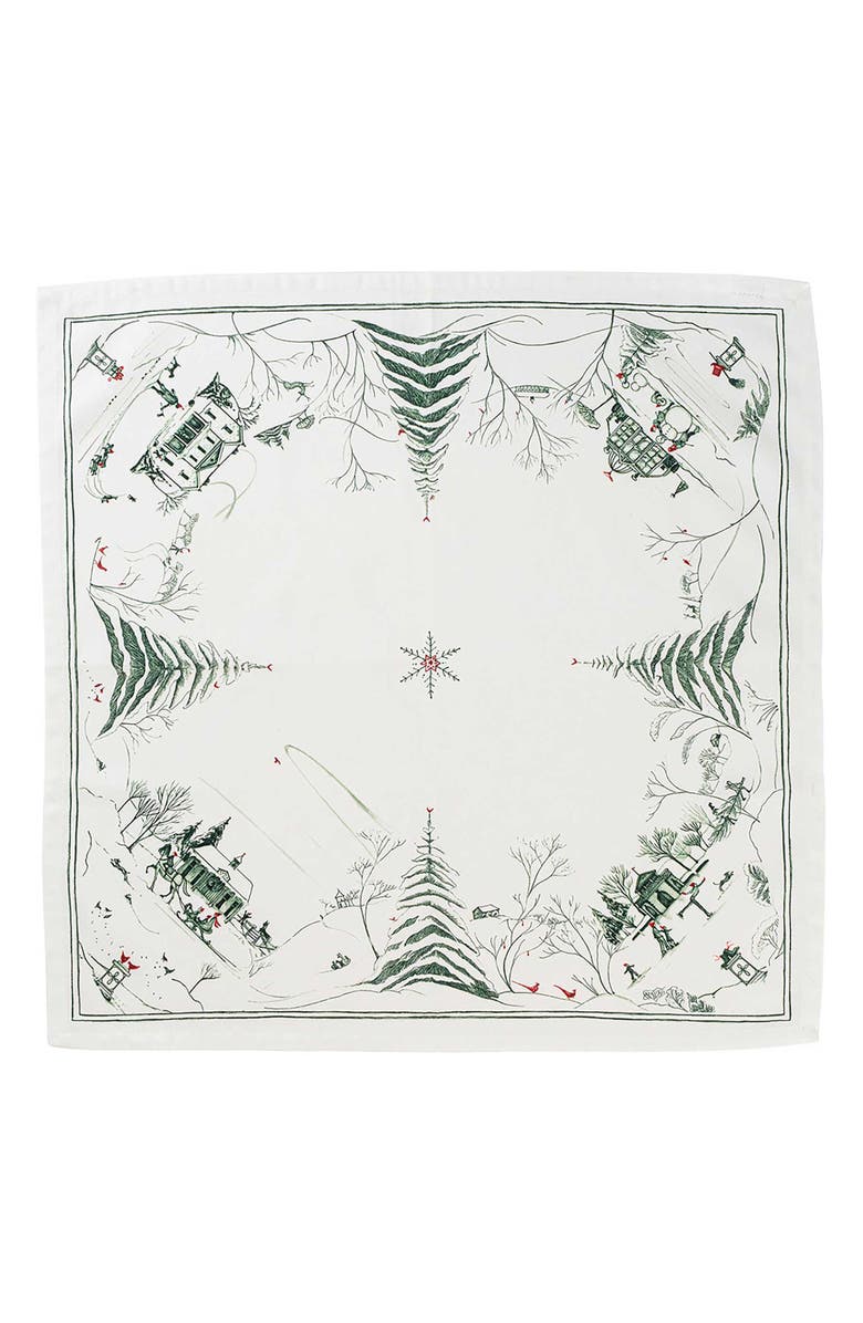 Juliska Country Estate Winter Frolic Set of 4 Napkins, Alternate, color, Evergreen