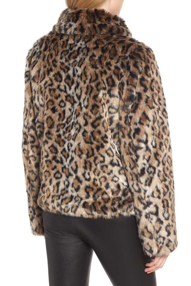 Faux Fur Leopard Jacket, Alternate, color, LEOPARD