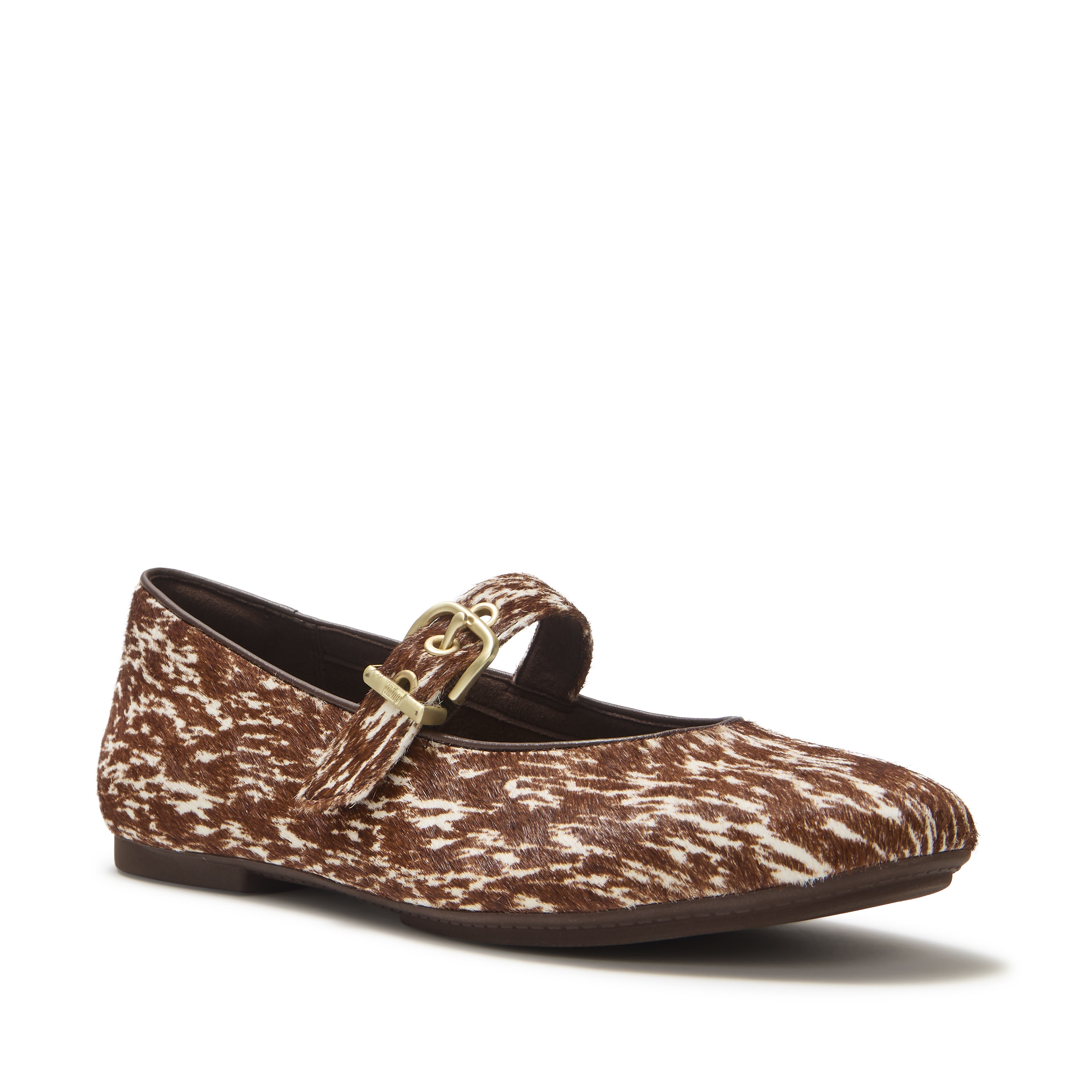 Delicato Pony Cow Mary Janes, Main, color, Brown/White
