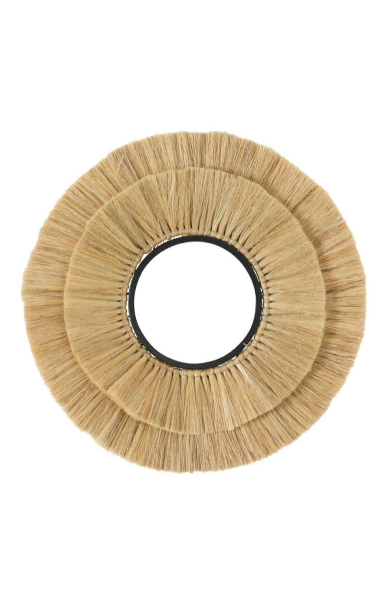 Wicker Village Grass Mirror, Main, color, Natural