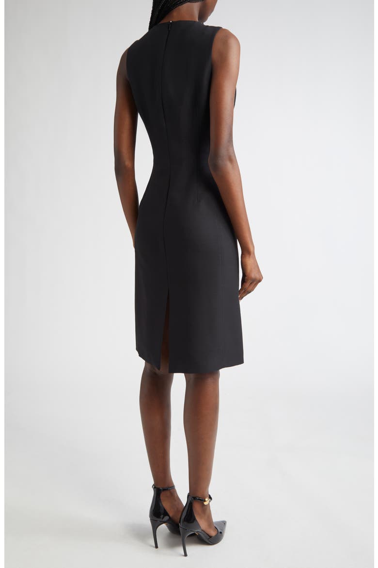 Asymmetric Neck Sleeveless Sheath Dress, Alternate, color, NERO