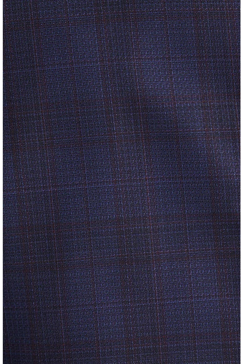 Hutson Slim Fit Plaid Virgin Wool Blazer, Alternate, color, DK BU