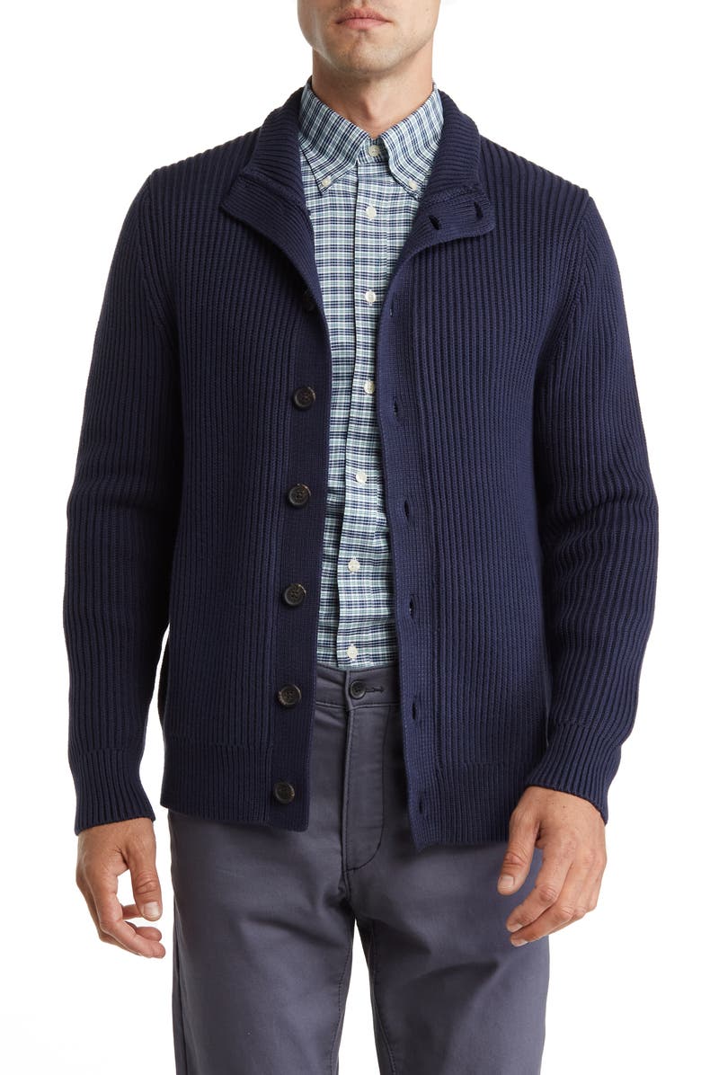 Brooks Brothers Cotton Fisherman Cardigan, Main, color, 