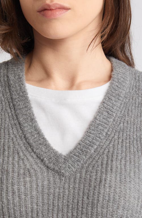 Shop Madewell Romy Shrunken Sweater Vest In Heather Pewter