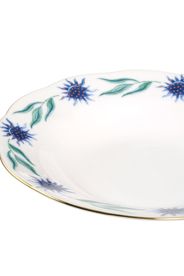 Emet Gold Rim Porcelain Deep Plate 9" Set of 3, Alternate, color, White