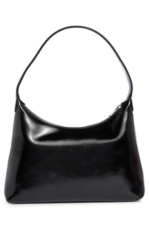 Stand Oil Plump Faux Leather Shoulder Bag In Black