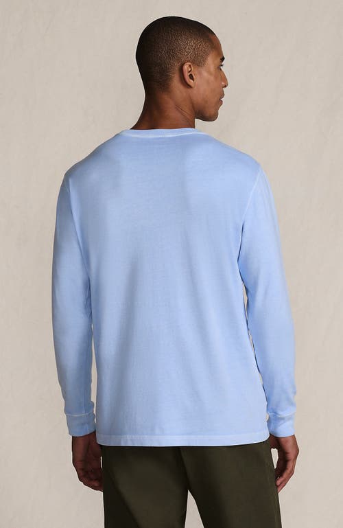 Lands' End Super-t Long Sleeve T-shirt With Pocket In Blue