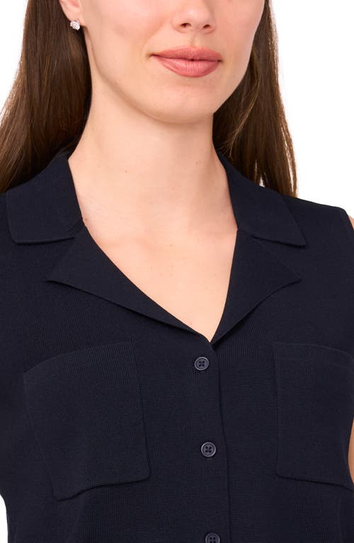 Halogen ® Lapel Collar Sweater Vest In Blue