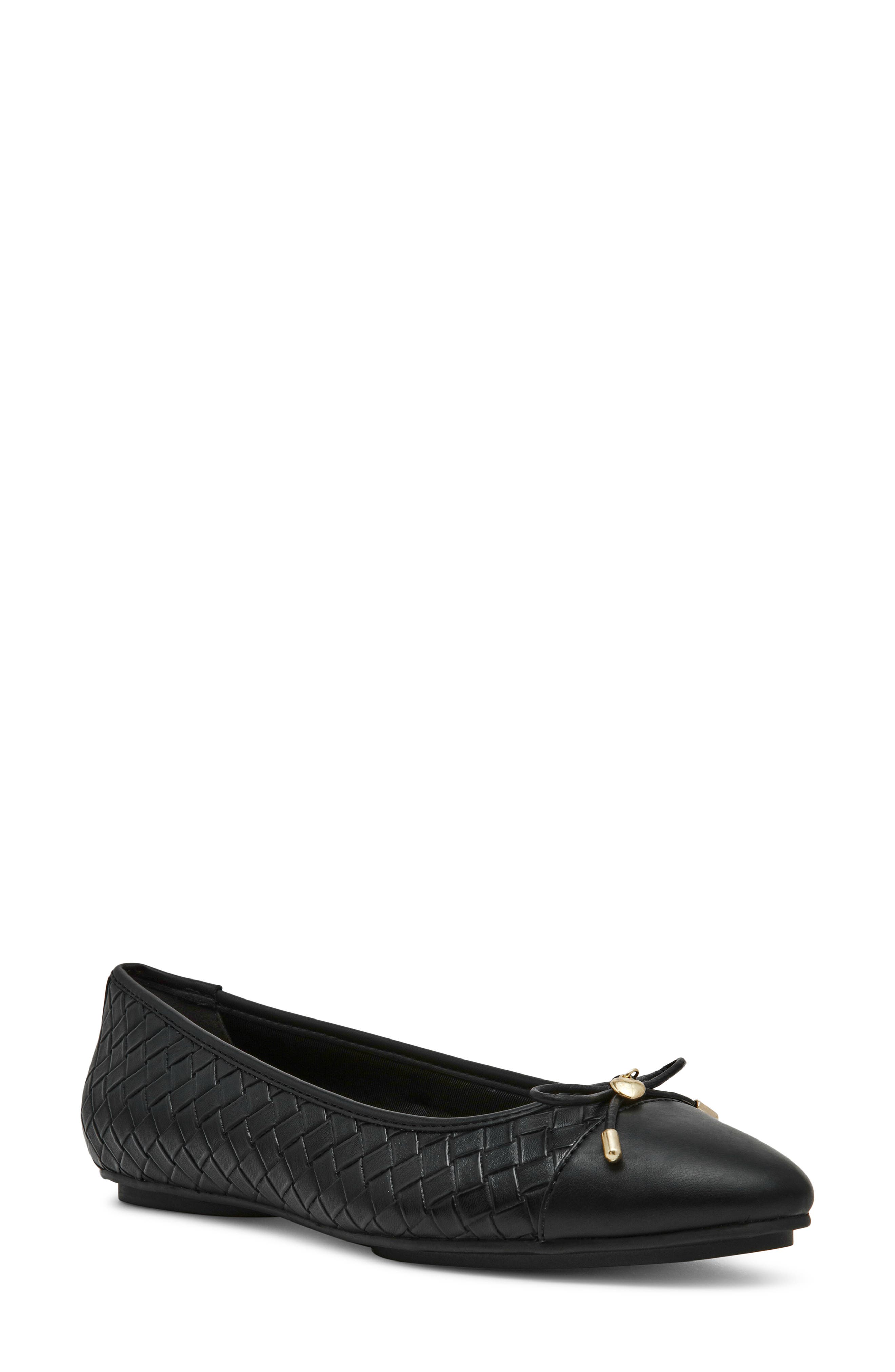 Anne Klein Luci Cap Toe Ballet Flat, Main, color, Black