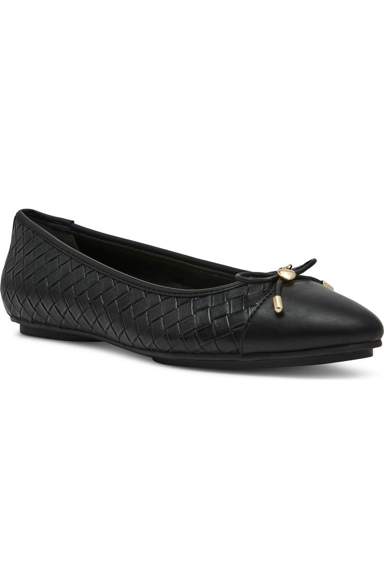 Anne Klein Luci Cap Toe Ballet Flat, Main, color, Black