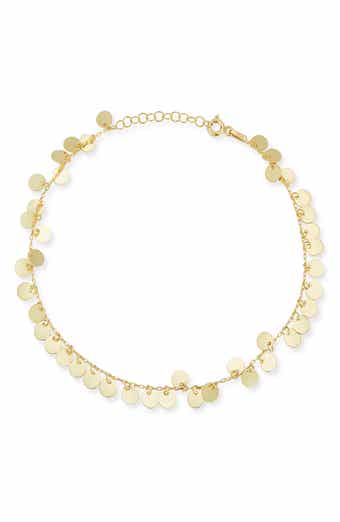 SPHERA MILANO 14K Gold Vermeil Disc Charm Anklet