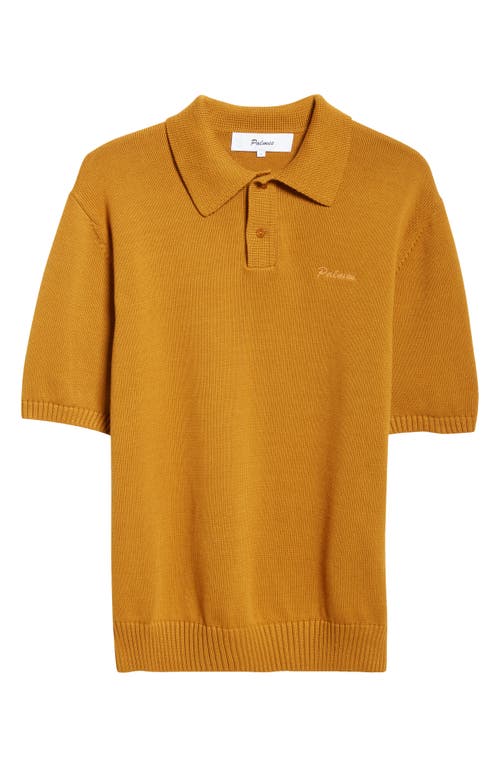 Palmes Marco Embroidered Logo Organic Cotton Polo Sweater In Mahogany