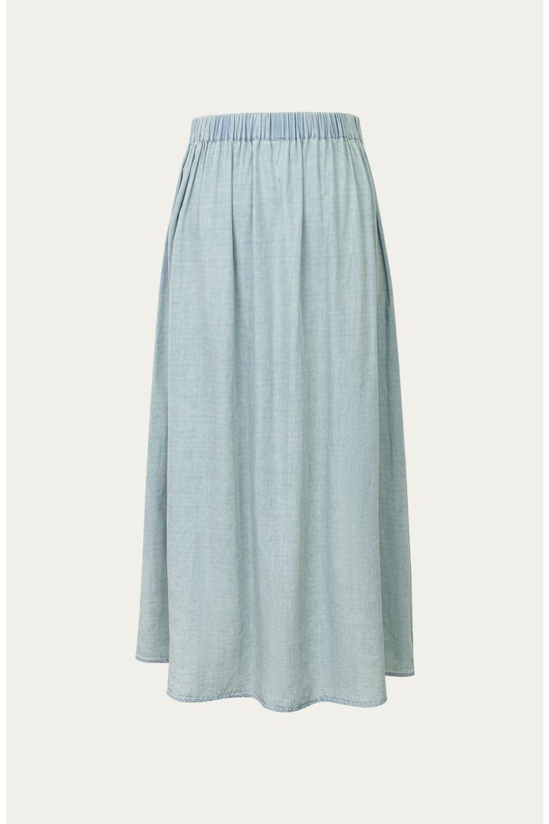 Amaia Pleated Maxi Skirt, Alternate, color, Chambray Blue