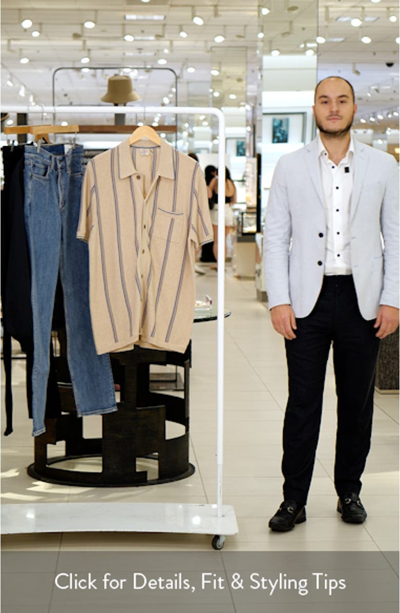 Stripe Short Sleeve Cardigan, sales video thumbnail