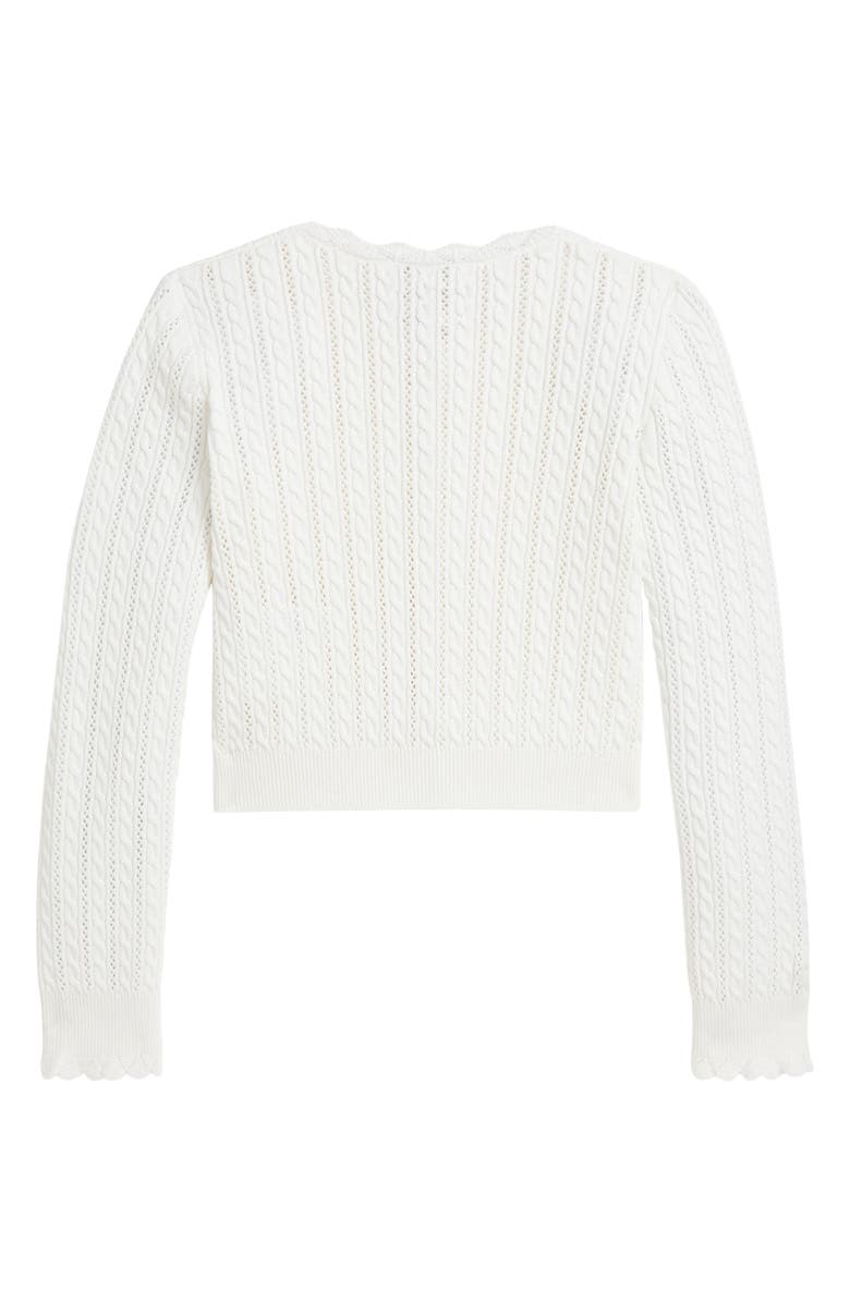 Polo Ralph Lauren Kids' Cable & Open Stitch Cotton Cardigan, Alternate, color, 