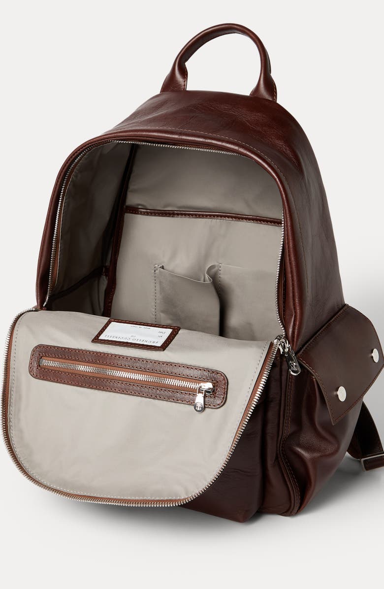 Brunello Cucinelli Calfskin backpack, Alternate, color, Burgundy