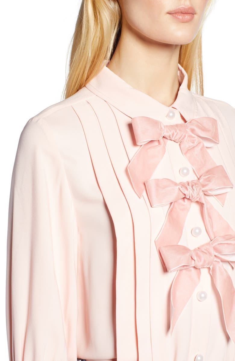 Halogen<sup>®</sup> x Atlantic-Pacific Bow Front Pleated Blouse, Alternate, color, 
