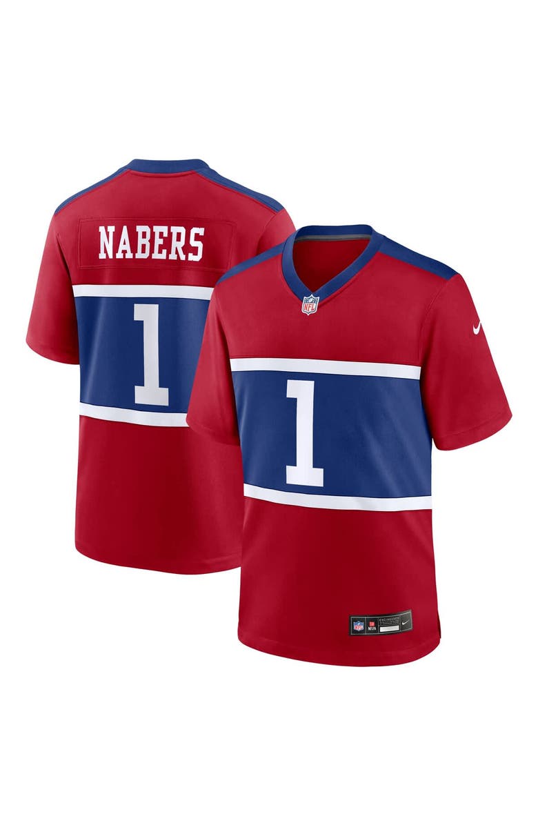 Nike Youth Nike Malik Nabers Century Red New York Giants Alternate Player Game Jersey, Main, color, Red