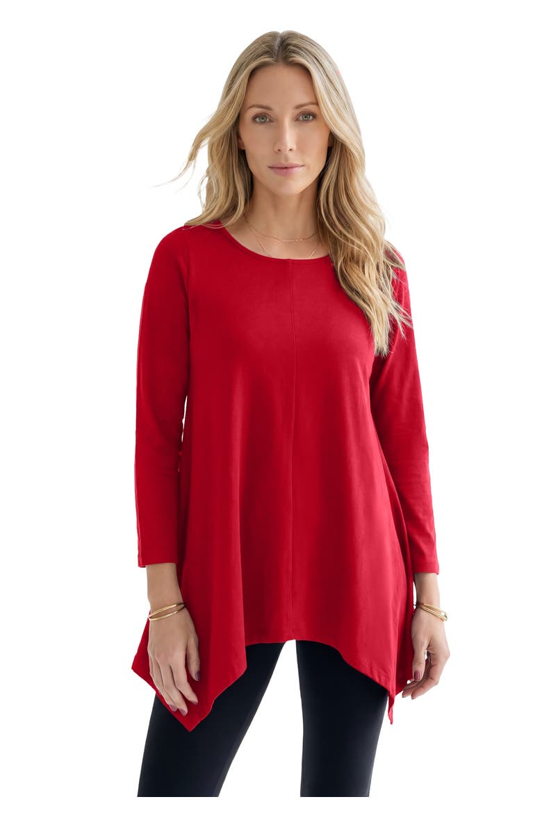 Plus Size Ultimate Handkerchief Hem Tunic, Main, color, CLASSIC RED