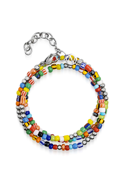 Vintage Trifocal Beaded Wrap Bracelet