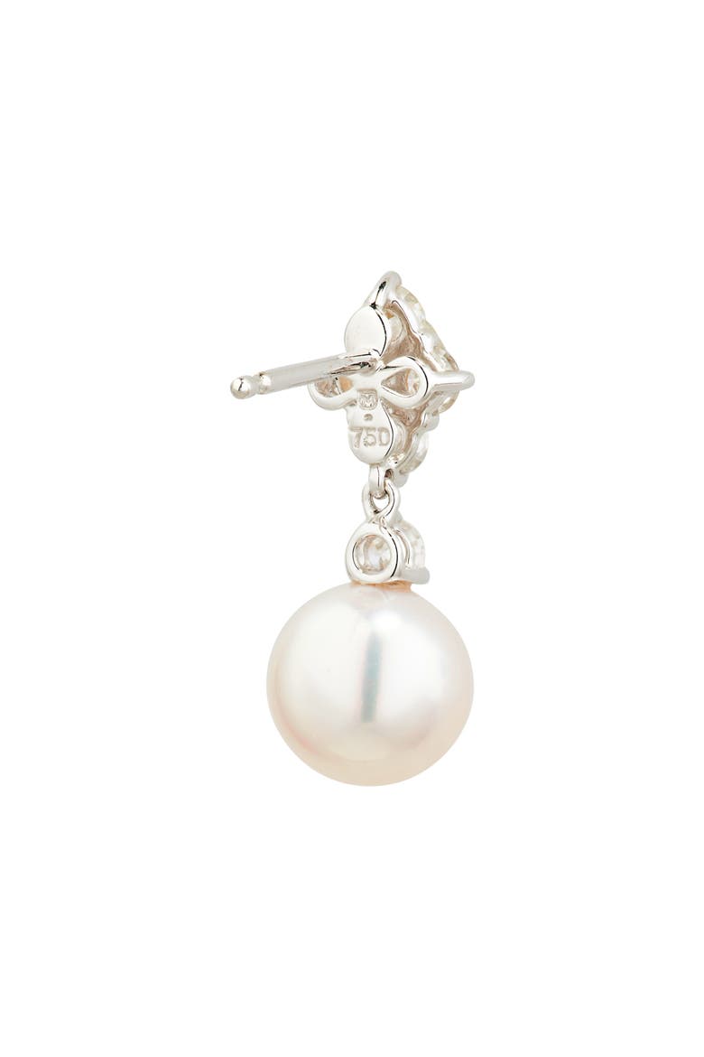 Akoya Pearl & Diamond Earrings, Alternate, color, PEARL/ WHITE GOLD