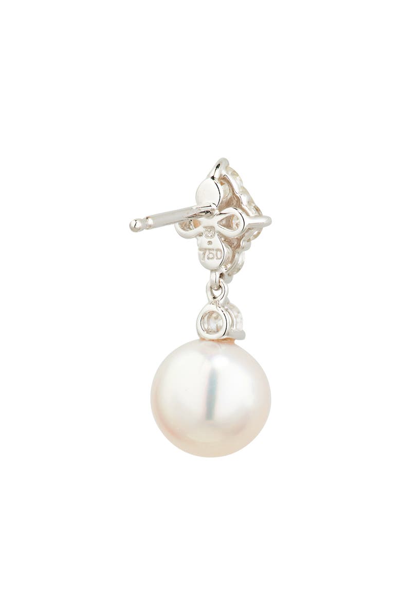 Mikimoto Akoya Pearl & Diamond Earrings, Alternate, color, Pearl/ White Gold