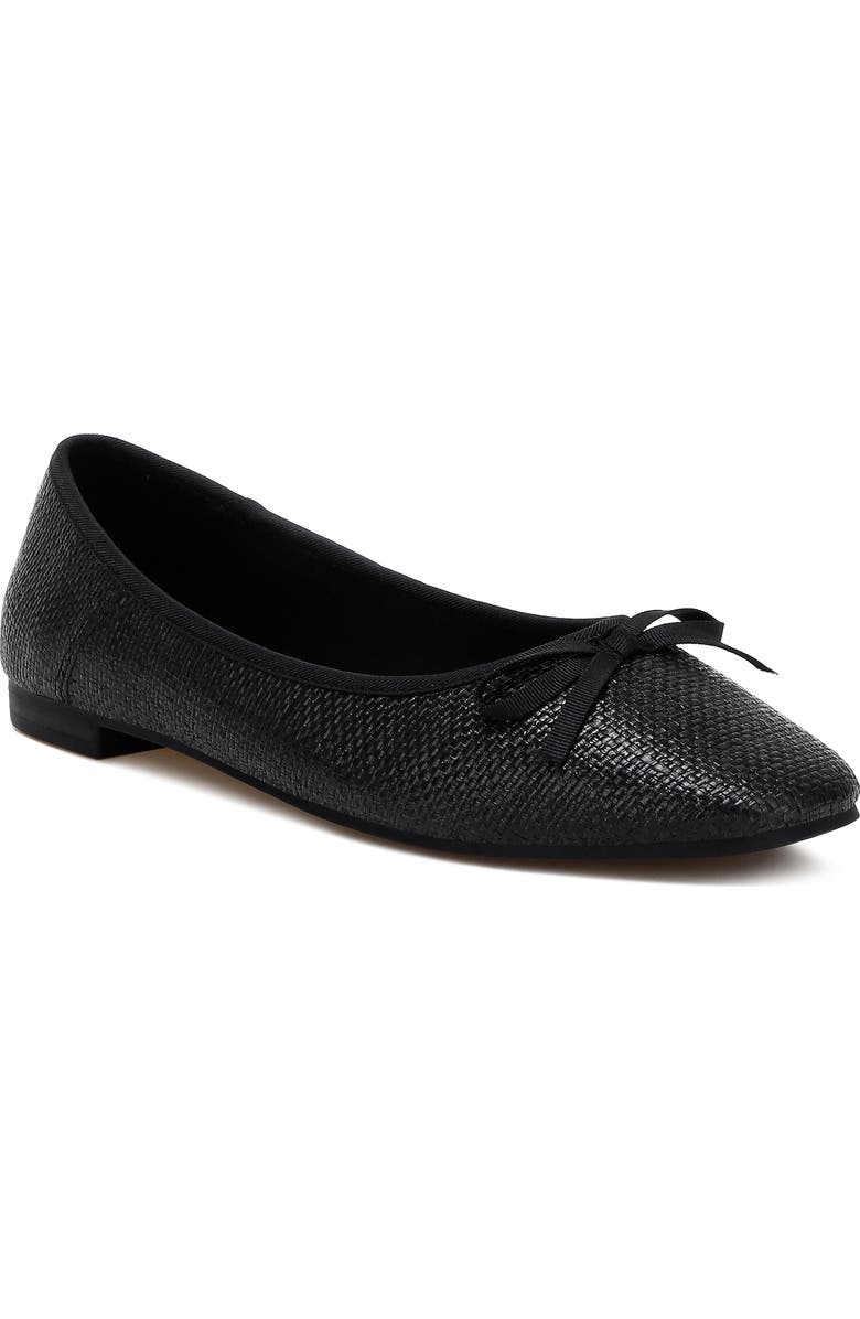 Rag & Co Paper Water Repellent Ballet Flat, Main, color, Black