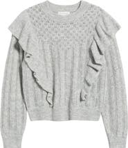 Treasure & Bond Ruffle Pointelle Sweater