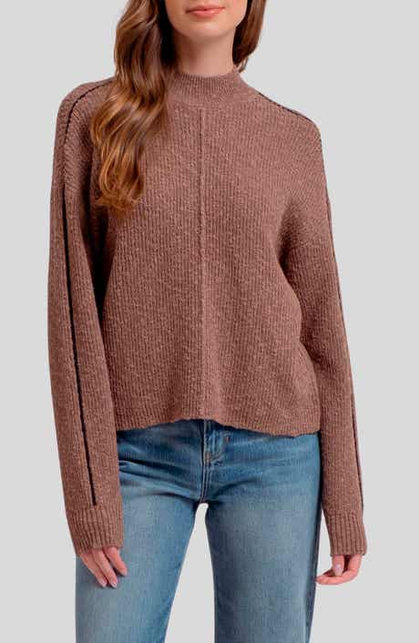 Blu Pepper Stripe Mock Neck Sweater