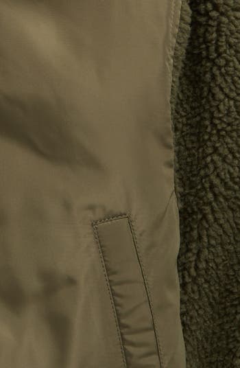 Kids' Mixed Media Hooded Bomber Jacket