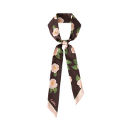 Lost Pattern "Camellia" Silk Twill Skinny Scarf