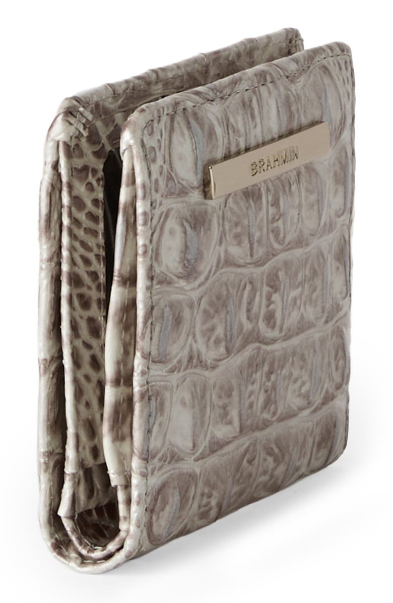 Brahmin Jane Croc Embossed Leather Wallet, Alternate, color, Pristine Melbourne