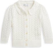 Ralph Lauren Collared Pointelle Stitch Cardigan