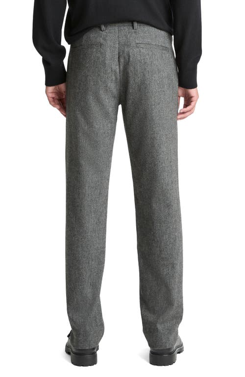Vince Owen Athletic Fit Flat Front Mélange Dress Pants In Gray