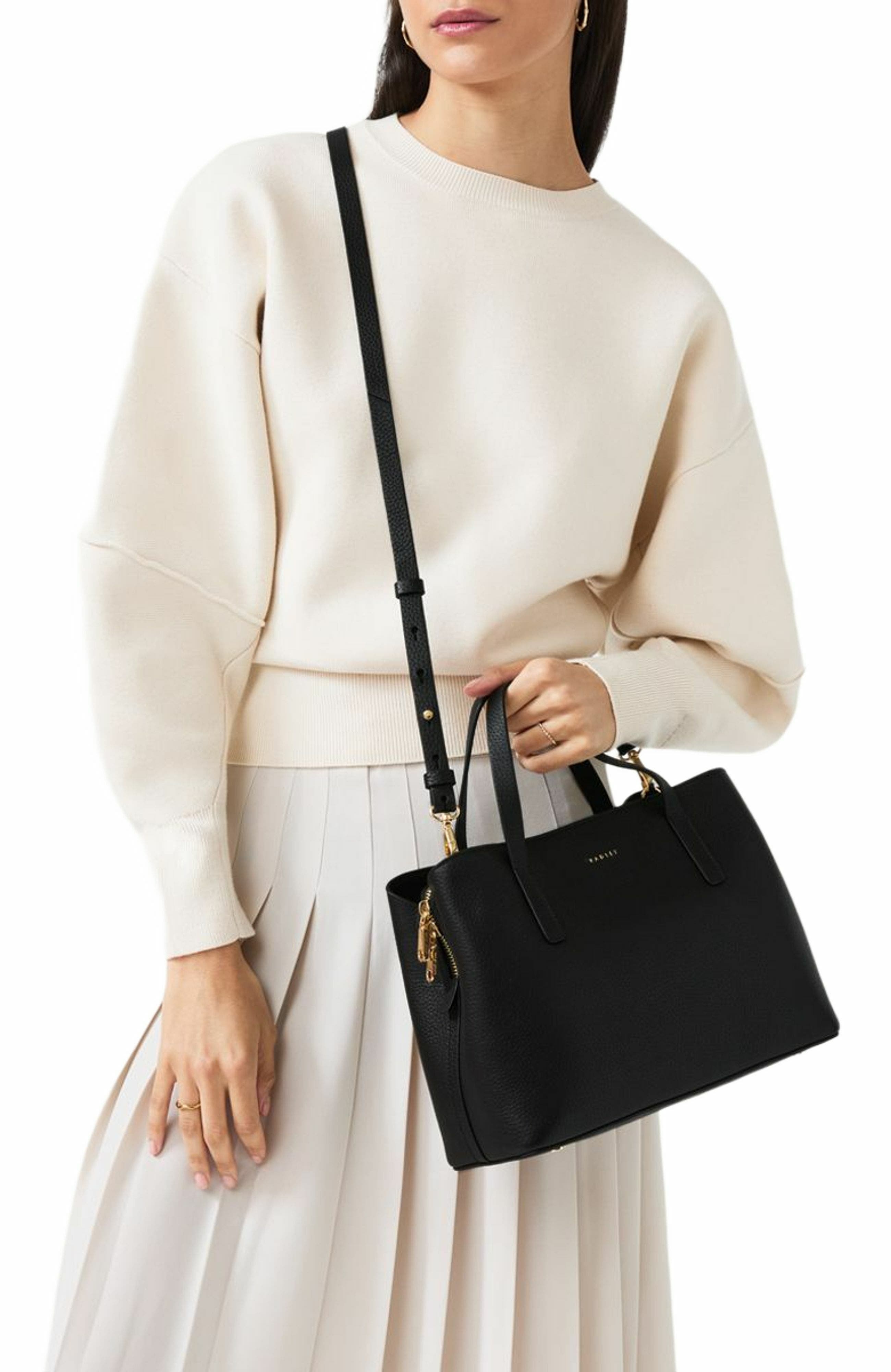 Radley Dukes Place Medium Ziptop Satchel Bag, Alternate, color, Black