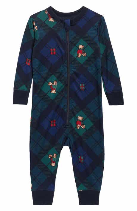 JACLYN Matching Family Bear Plaid Fitted One-Piece Pajamas