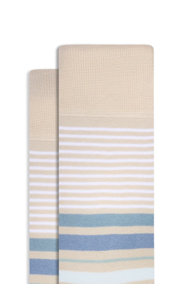 Bugatchi Stripe Mercerized Cotton Blend Dress Socks, Alternate, color,