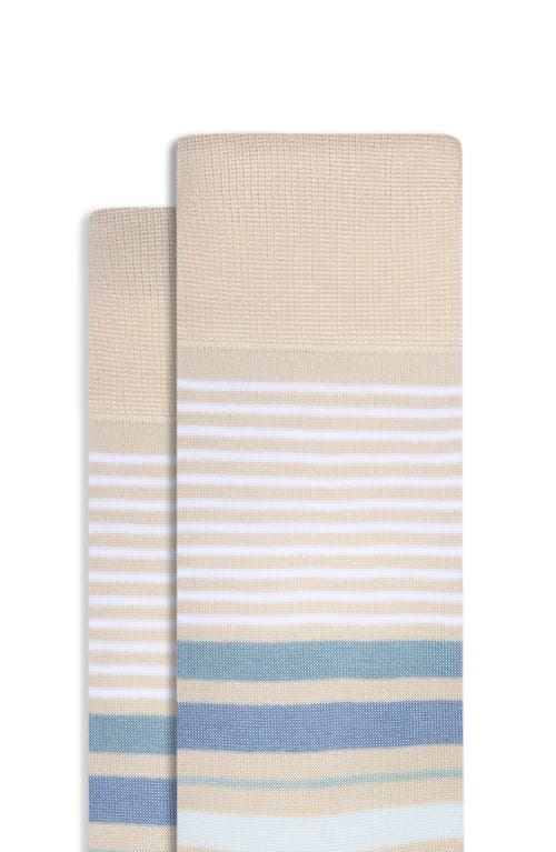 Bugatchi Stripe Mercerized Cotton Blend Dress Socks In Multi
