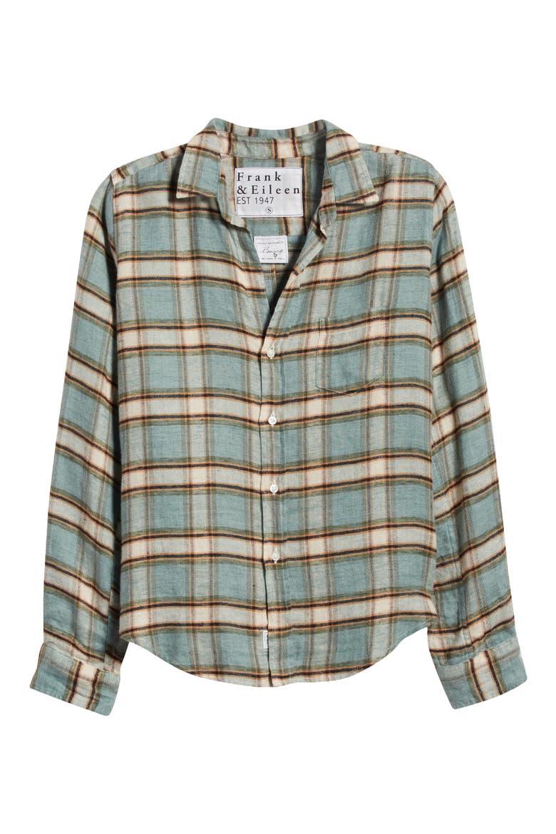 Barry Tailored Fit Button-Up Shirt, Alternate, color, GREEN/ SAND/ BLACK PLAID