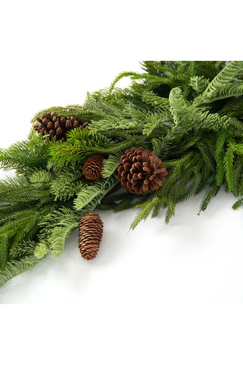 Real Touch Norfolk, Spruce & Juniper Christmas Front Door Holiday Table Swag, Alternate, color, Green