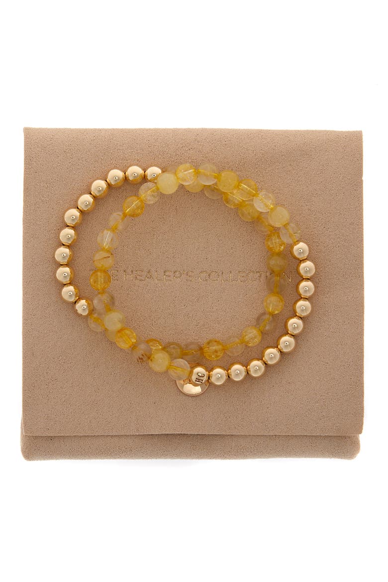 N69 Money Max Set of 2 Healer's Bracelets, Alternate, color, YELLOW GOLD