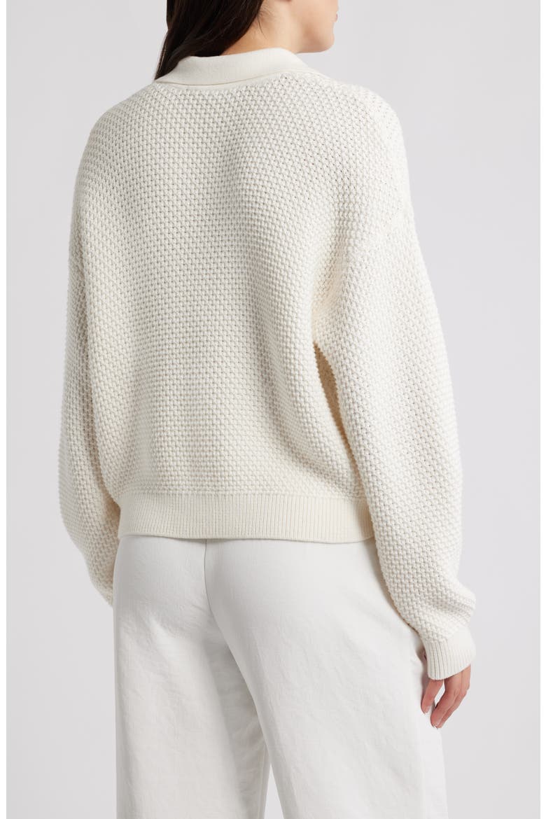 Remy Johnny Collar Sweater, Alternate, color, WHITE/ SUMMER ROUGE