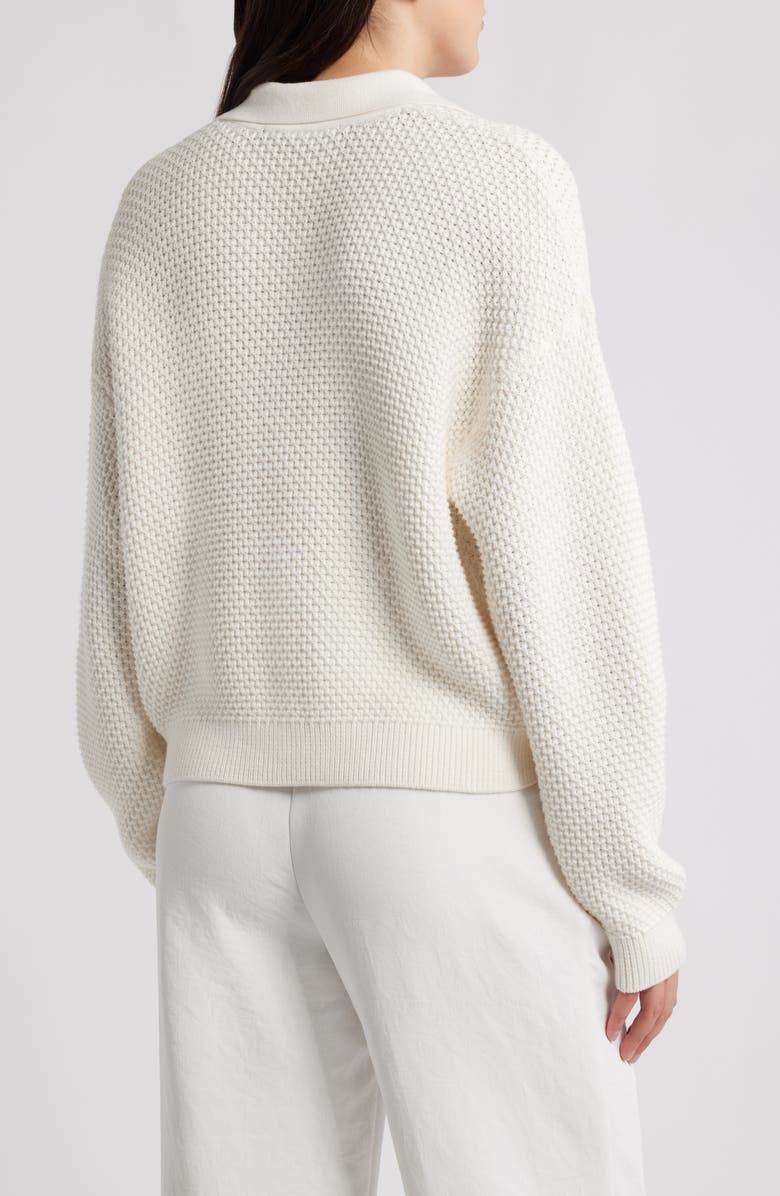 French Connection Remy Johnny Collar Sweater, Alternate, color, Summer White