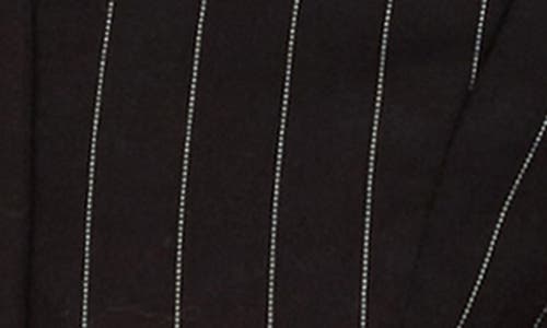 Edikted Devon Lace Trim Pinstripe Halter Vest In Black