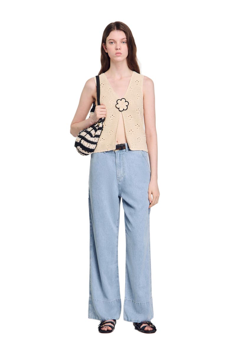 SANDRO Wide-leg jeans, Alternate, color,