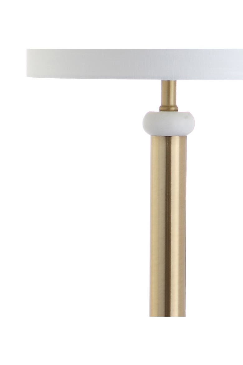Gregory Metal/Marble LED Floor Lamp, Alternate, color, Brass Gold/White