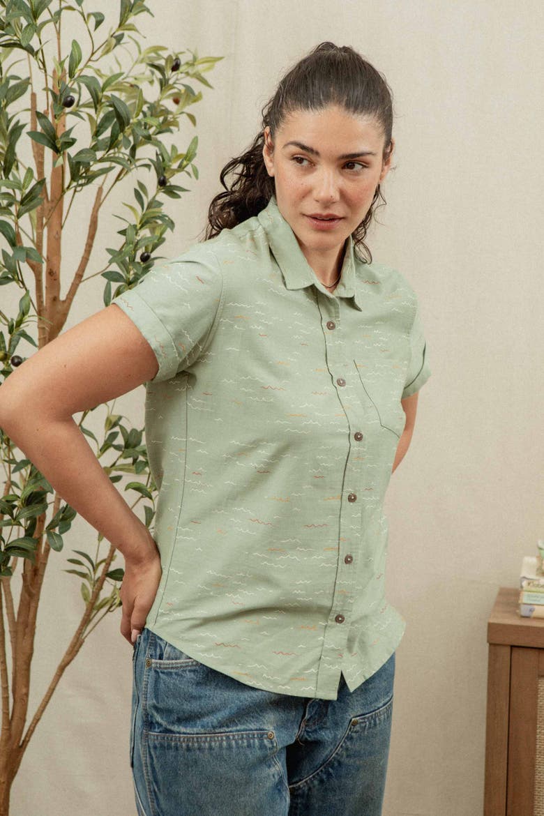 Bea Shirt, Alternate, color, Teal Tide Waves