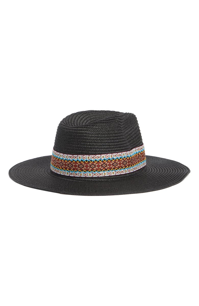 AREA STARS Peral Band Panama Hat, Alternate, color, Black