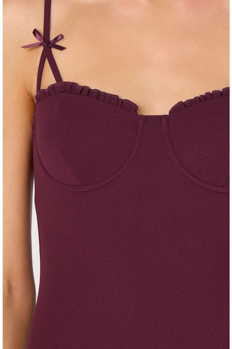 Bow Strap Midi Dress, Alternate, color, BURGUNDY