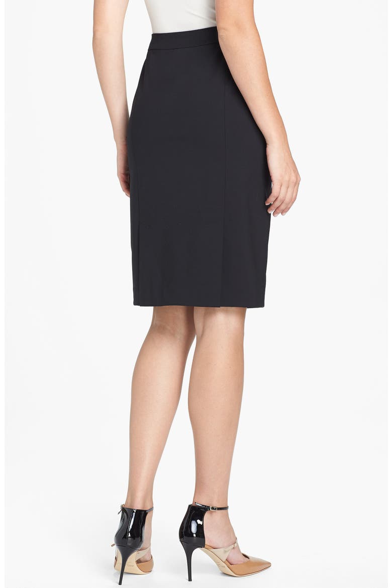 Stretch Wool Pencil Skirt, Alternate, color, BLACK